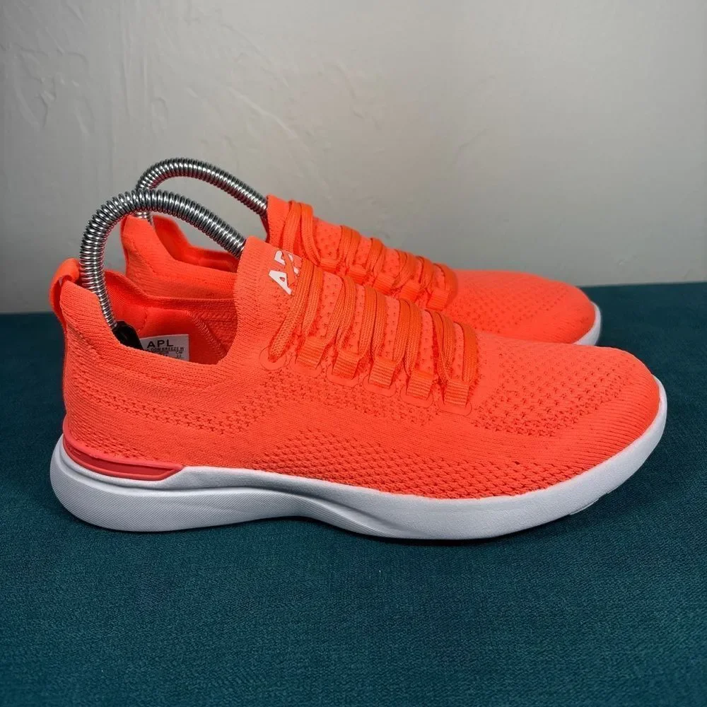 APL TechLoom Breeze W Neon Orange Knit Running Shoes Women’s 6.5 NWOT